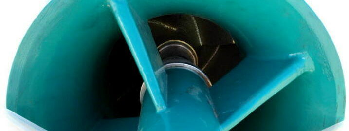Close-up view of a pump’s interior, showing its impeller mechanism.